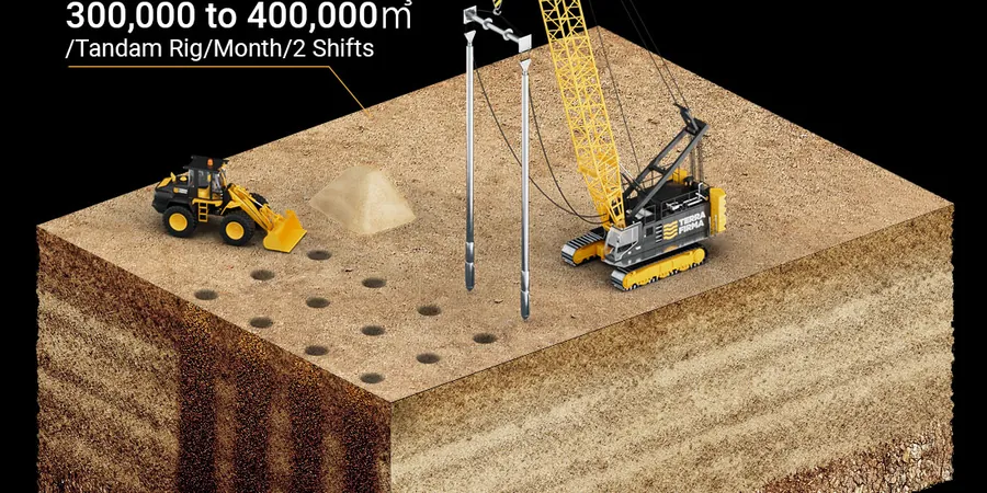 Projeto de vibrocompactação em São Gonçalo: densificação controlada de aterros e solos granulares